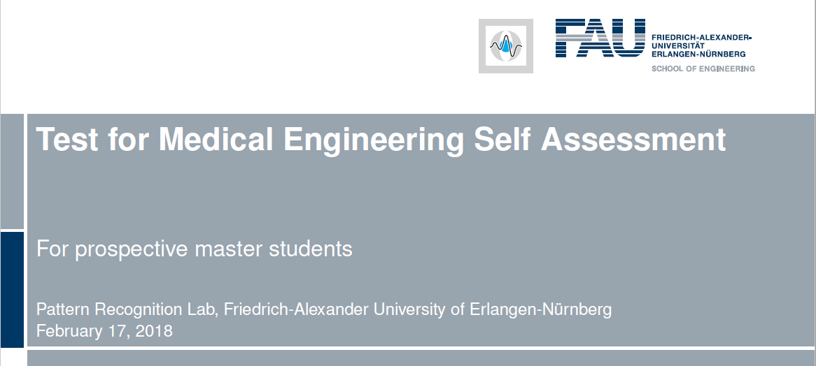 Voluntary self-assessment - Study Program Medical Engineering